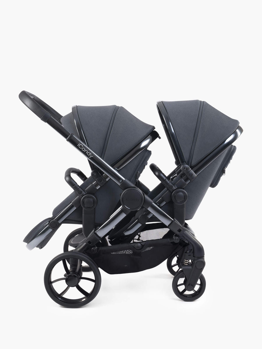 Peach 7 Dark Grey Pushchair and Carrycot - Double