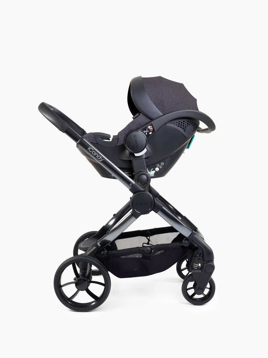 Peach 7 Dark Grey Pushchair and Carrycot - Complete Car Seat Bundle