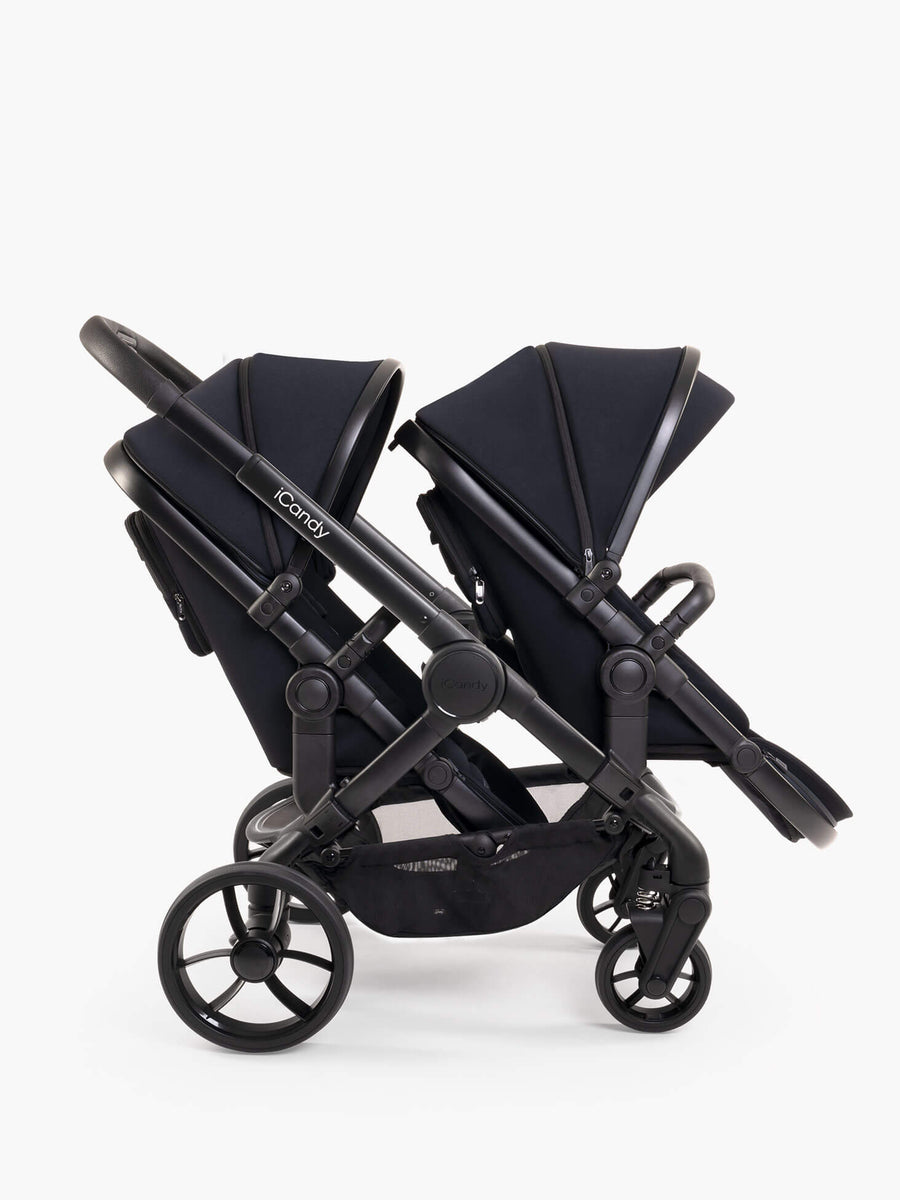 Peach 7 Black Pushchair and Carrycot - Double