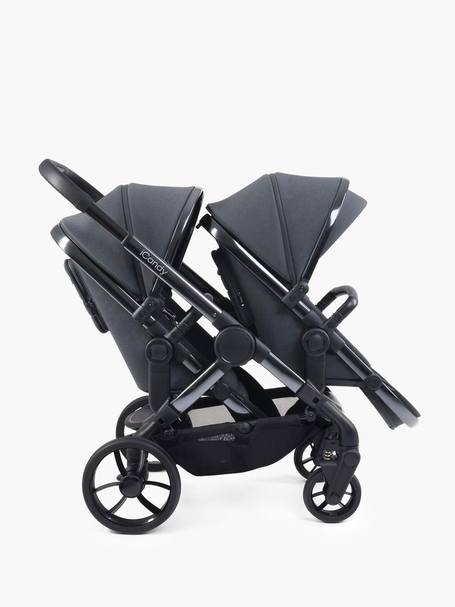 Peach 7 Dark Grey Pushchair and Carrycot - Double