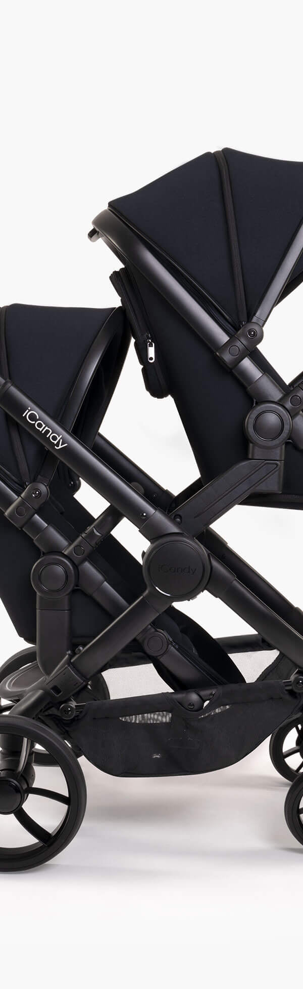 Peach 7 Black Pushchair and Carrycot - Double