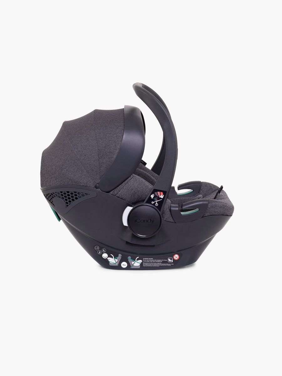 Peach 7 Dark Grey Pushchair and Carrycot - Complete Car Seat Bundle