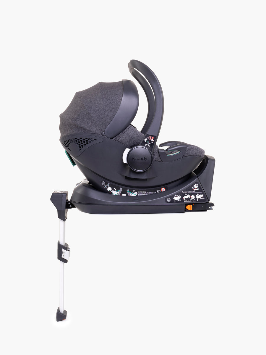 Peach 7 Dark Grey Pushchair and Carrycot - Complete Car Seat Bundle