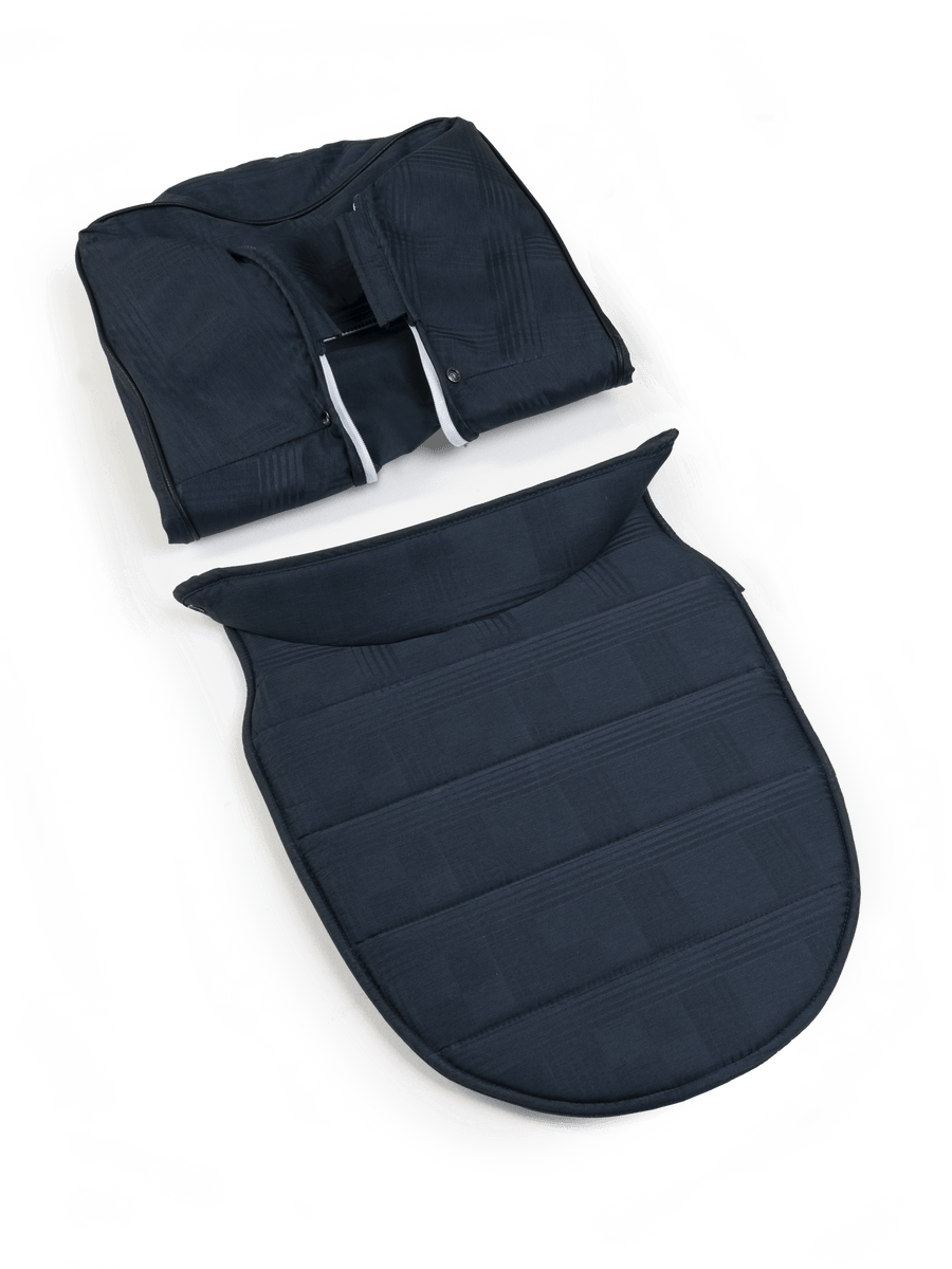Peach 6 Navy Check Carrycot Fabric