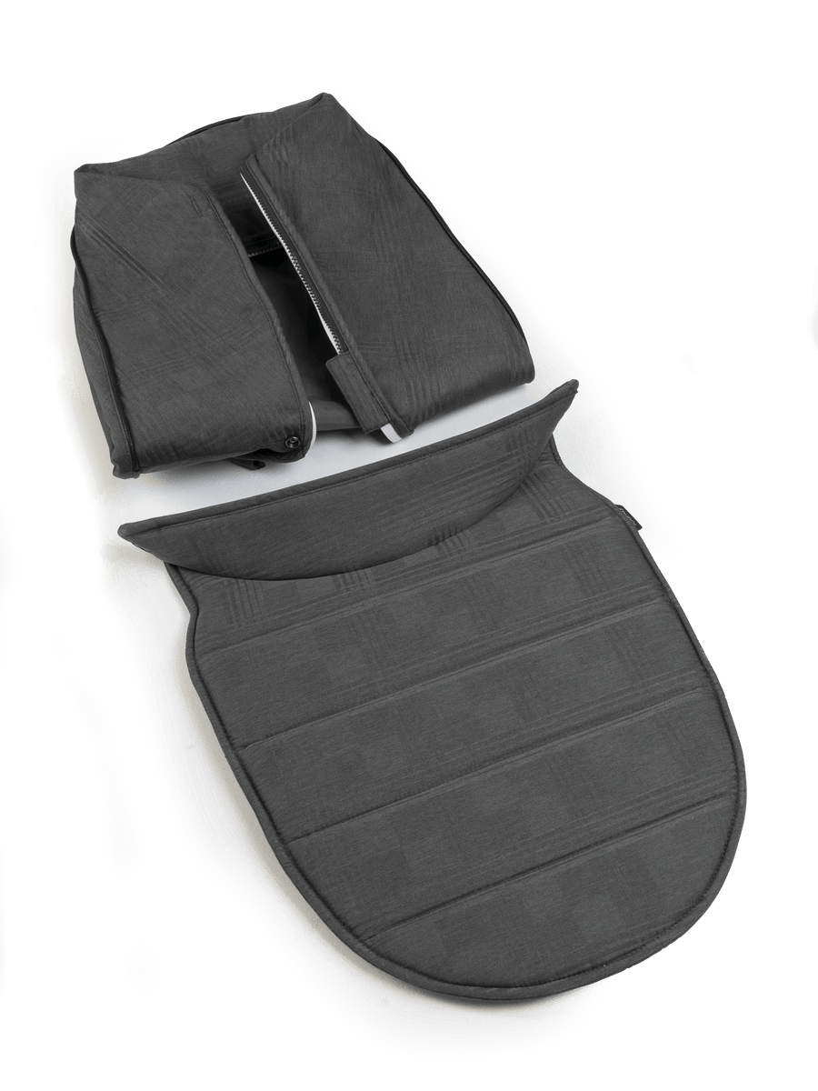 Peach 6 Dark Grey Check Carrycot Fabric