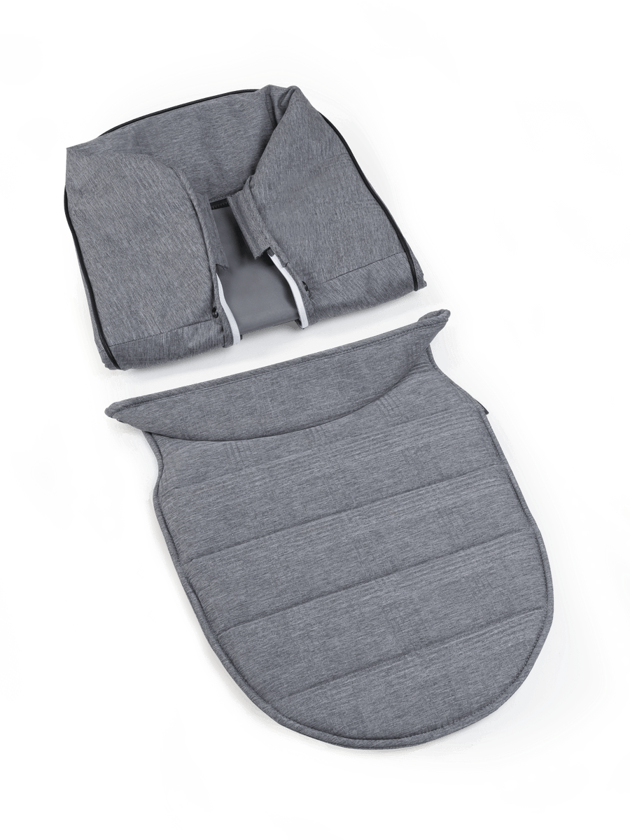 Peach 6 Light Grey Check Carrycot Fabric
