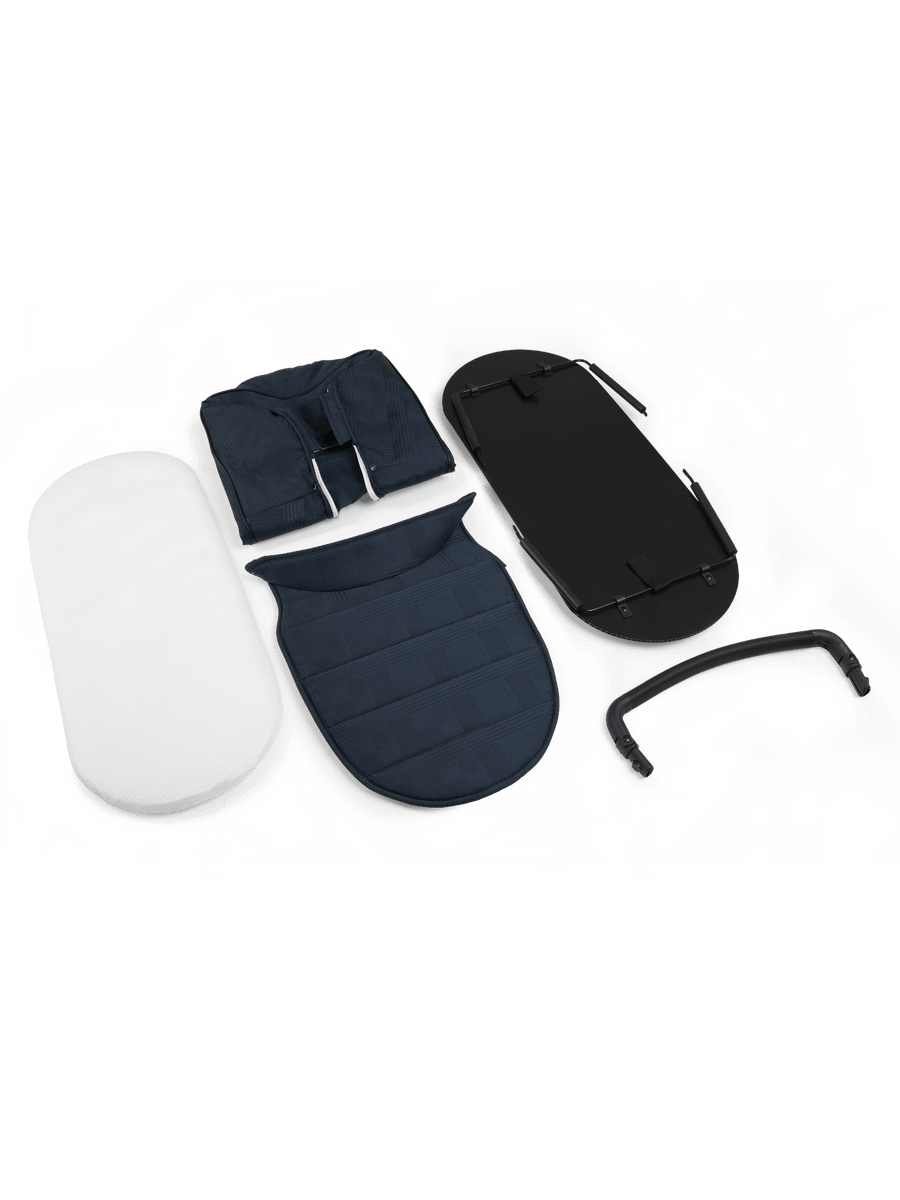 Peach 6 Navy Check 2nd Carrycot Fabric