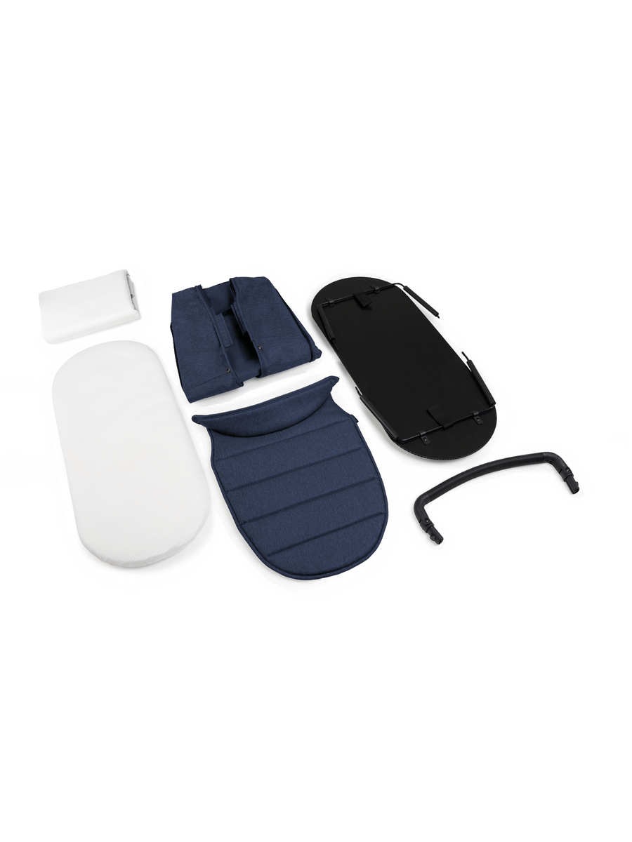 Peach 6 Navy Twill 2nd Carrycot Fabric
