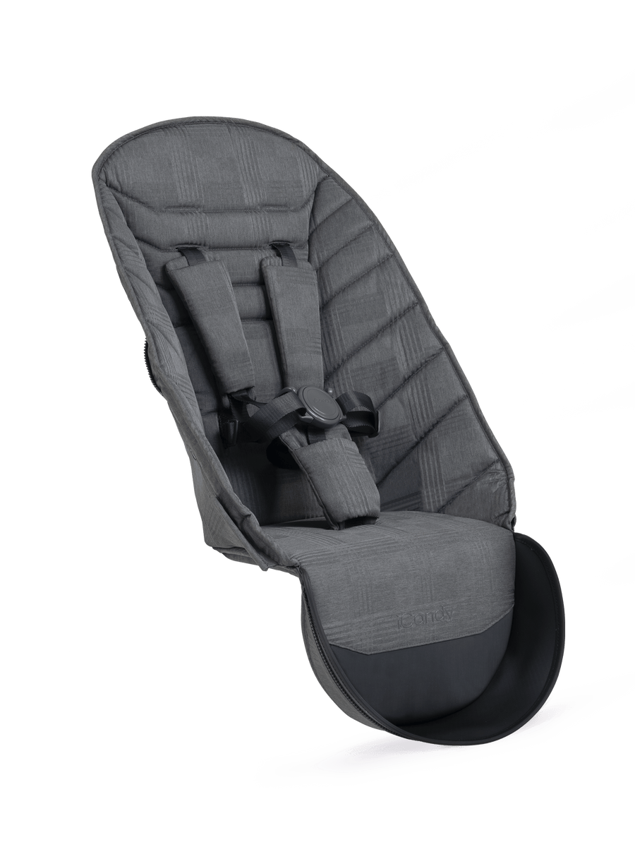 Peach 6 Dark Grey Check 2nd Seat Fabric